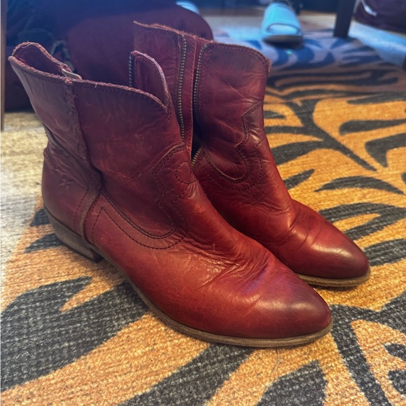 Frye Shoes - Frye Women's Red Leather Combat Boots